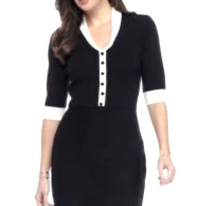 Anne Klein contrast collar sweater dress
